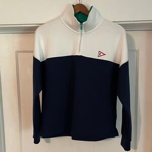 New Southern Tide Florida Yacht Club Longsleeve Navy White Zip Pullover Small
